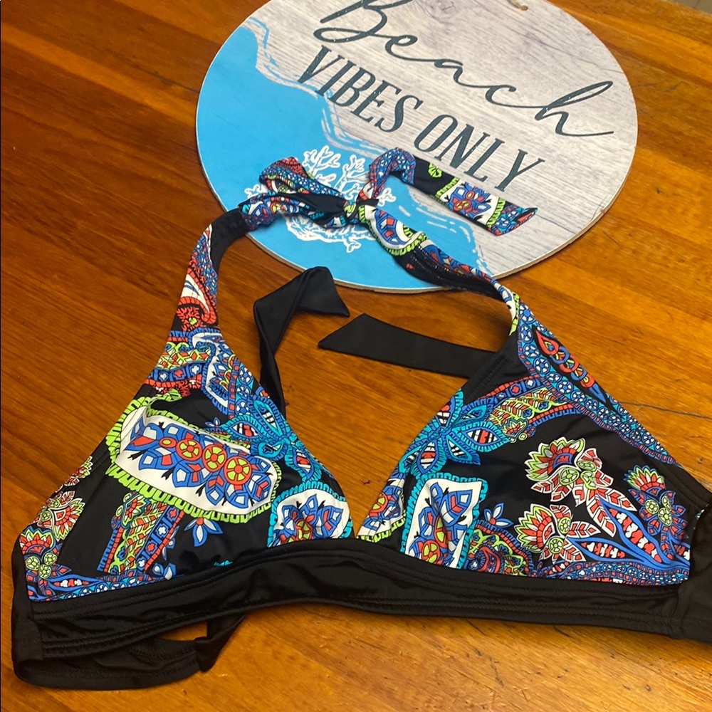 Colorful Patterned Bikini Top